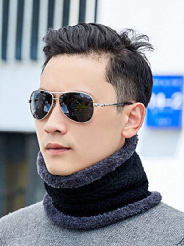 head & neck cap beanies combo woolen winter beanie cap with neck warmer muffler for men and women dark blue