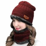head & neck cap beanies combo woolen winter beanie cap with neck warmer muffler for men and women dark blue