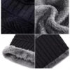 head & neck cap beanies combo woolen winter beanie cap with neck warmer muffler for men and women dark blue