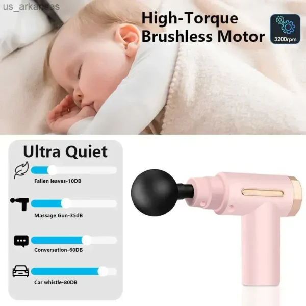 professional smart percussion massage gun – high intensity deep tissue muscle massager with 4 interchangeable heads