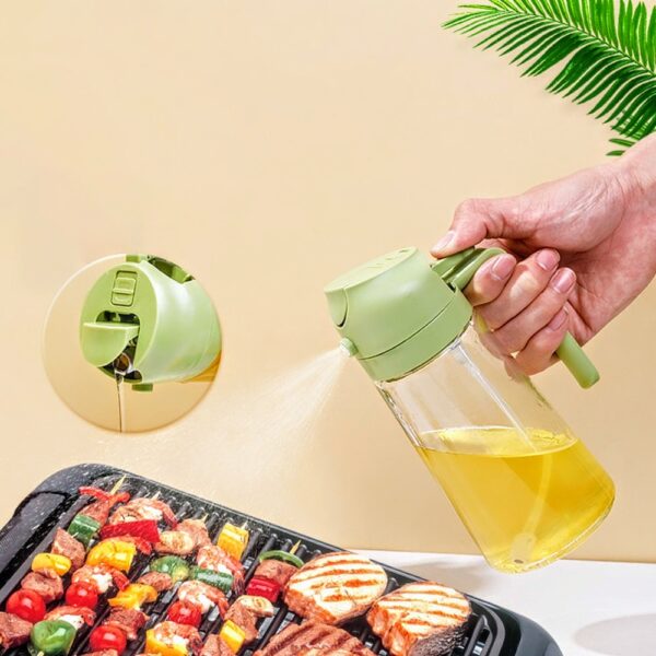 2 in 1 oil sprayer bottle kitchen tool for cooking baking bbq easy spray and convenient use 400ml